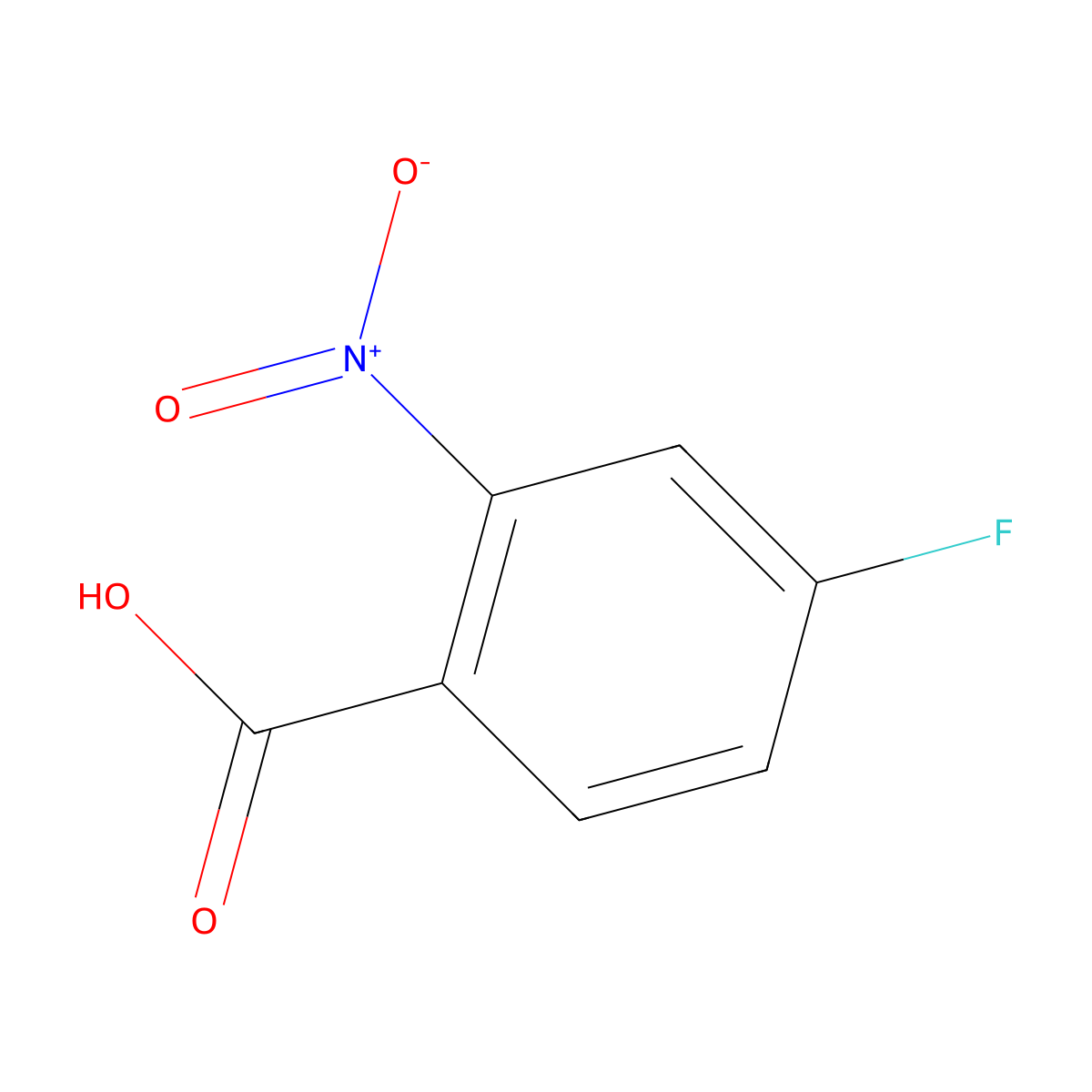 4-Fluoro-2-nitrobenzoic acid molecular structure, CAS 394-01-4