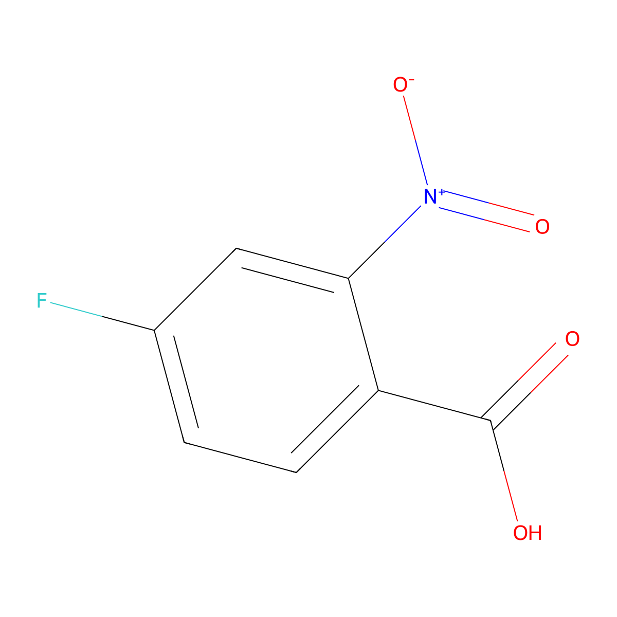 4-Fluoro-2-nitrobenzoic acid molecular structure, CAS 394-01-4