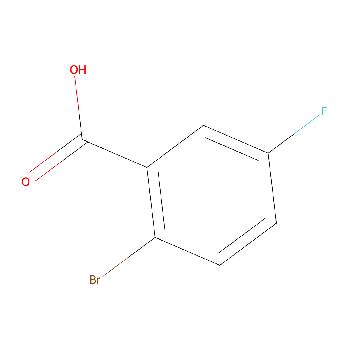 2-Bromo-5-fluorobenzoic acid molecular structure, CAS 394-28-5