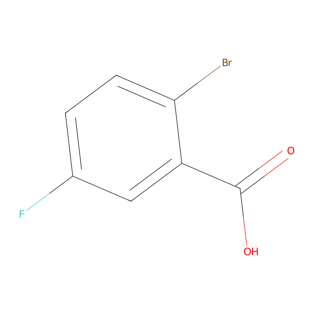 2-Bromo-5-fluorobenzoic acid molecular structure, CAS 394-28-5