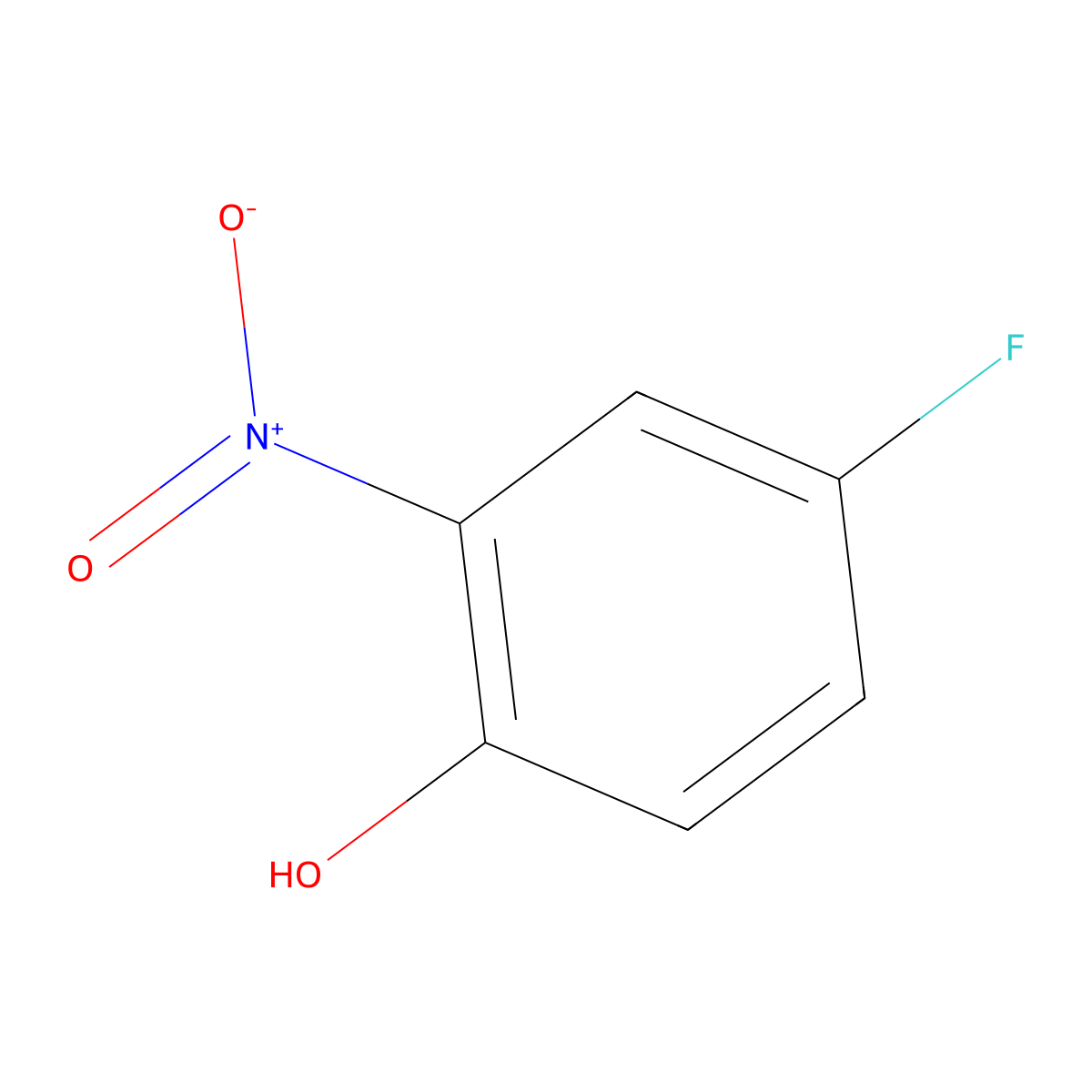 4-Fluoro-2-nitrophenol molecular structure, CAS 394-33-2