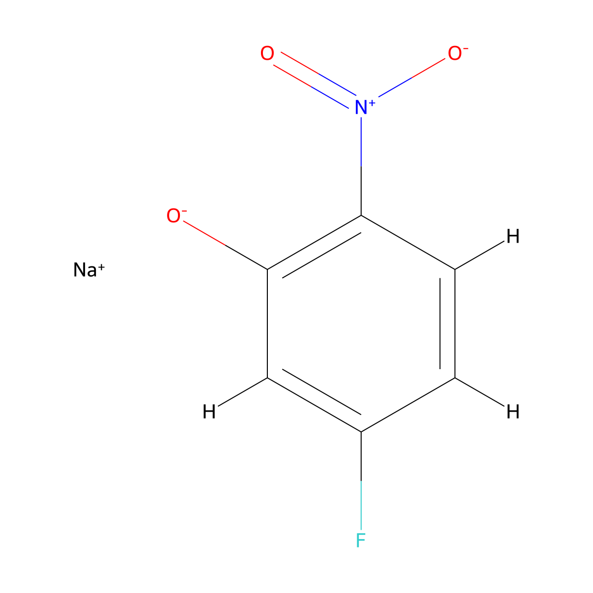 Sodium 5-fluoro-2-nitrophenolate molecular structure, CAS 394-38-7
