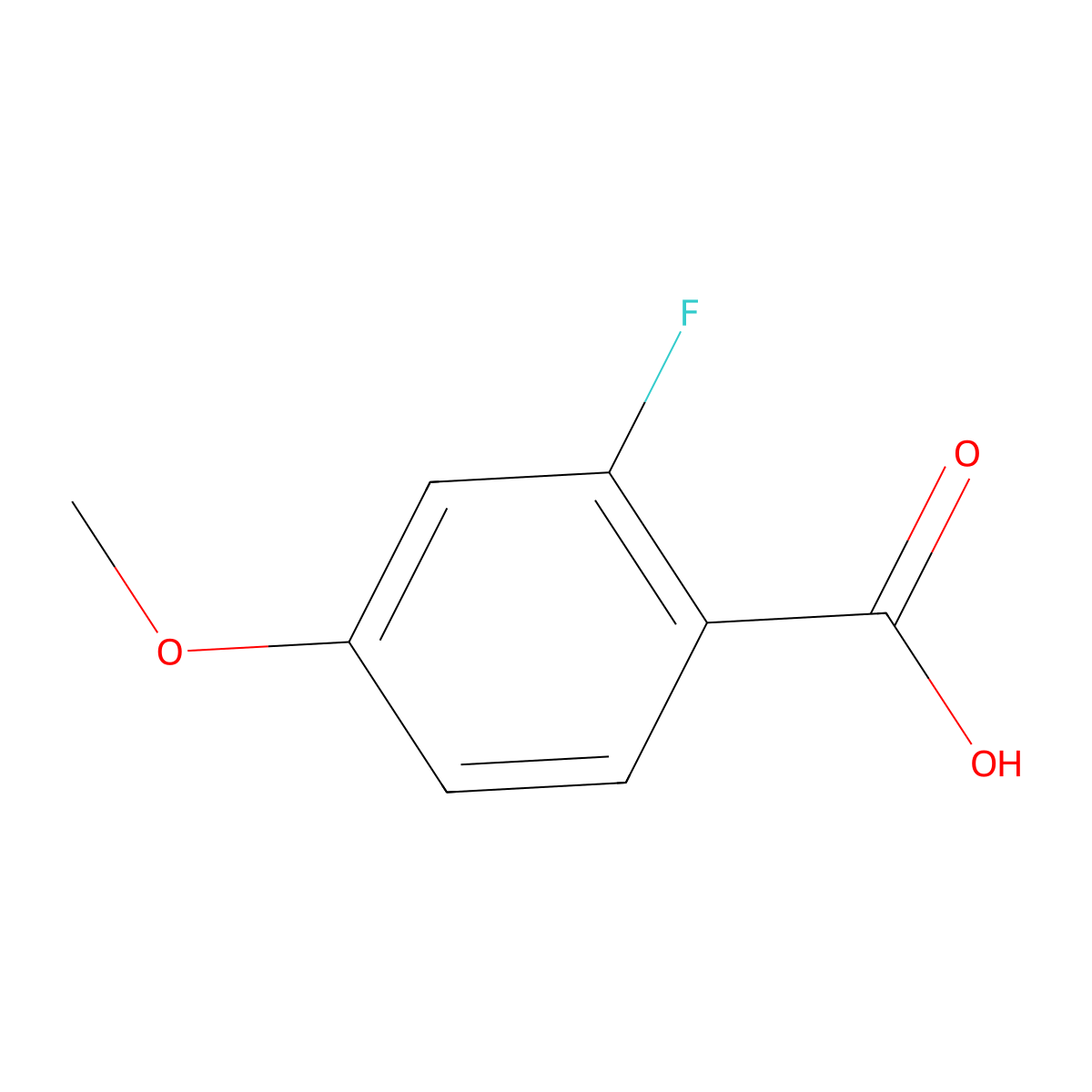 2-Fluoro-4-methoxybenzoic acid molecular structure, CAS 394-42-3