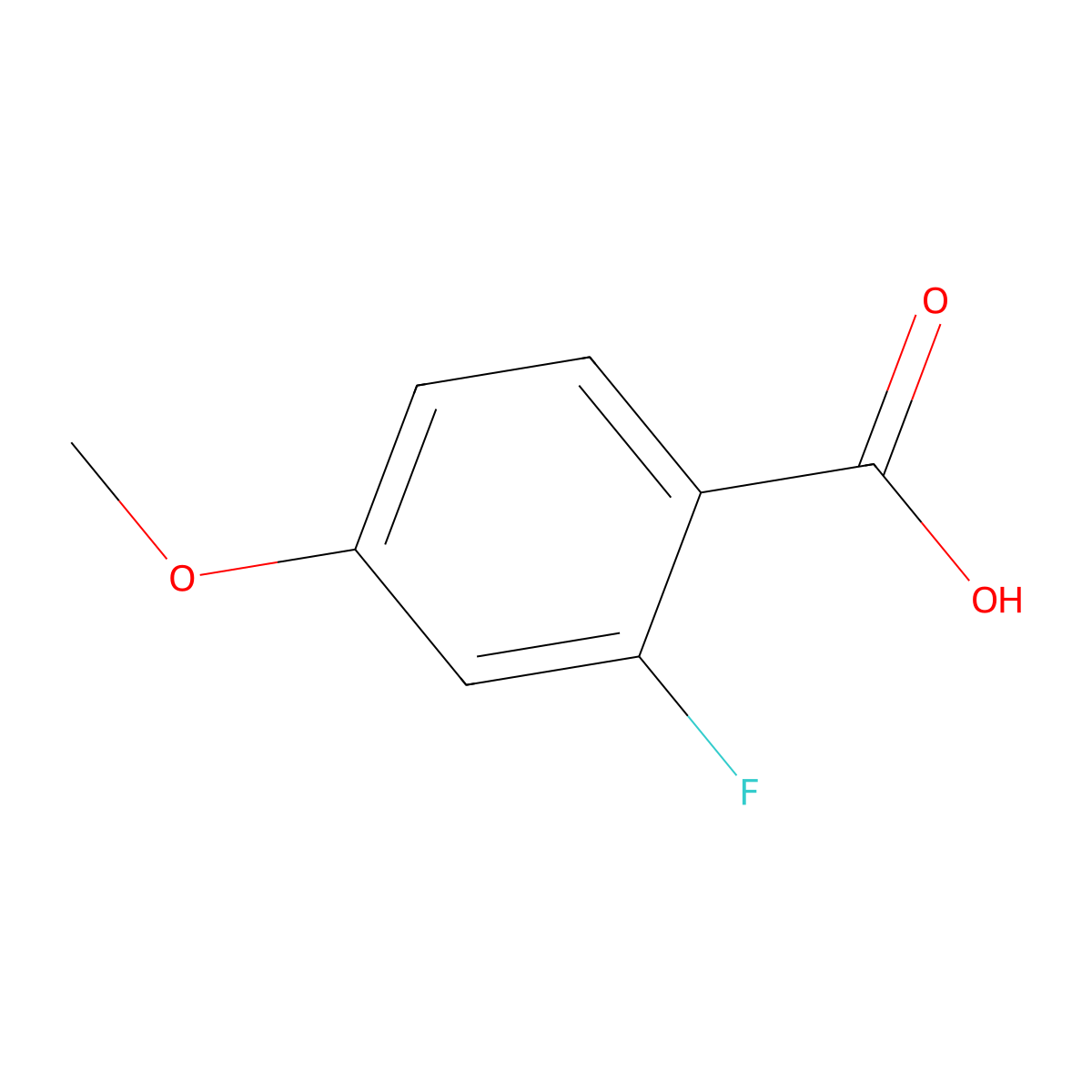 2-Fluoro-4-methoxybenzoic acid molecular structure, CAS 394-42-3