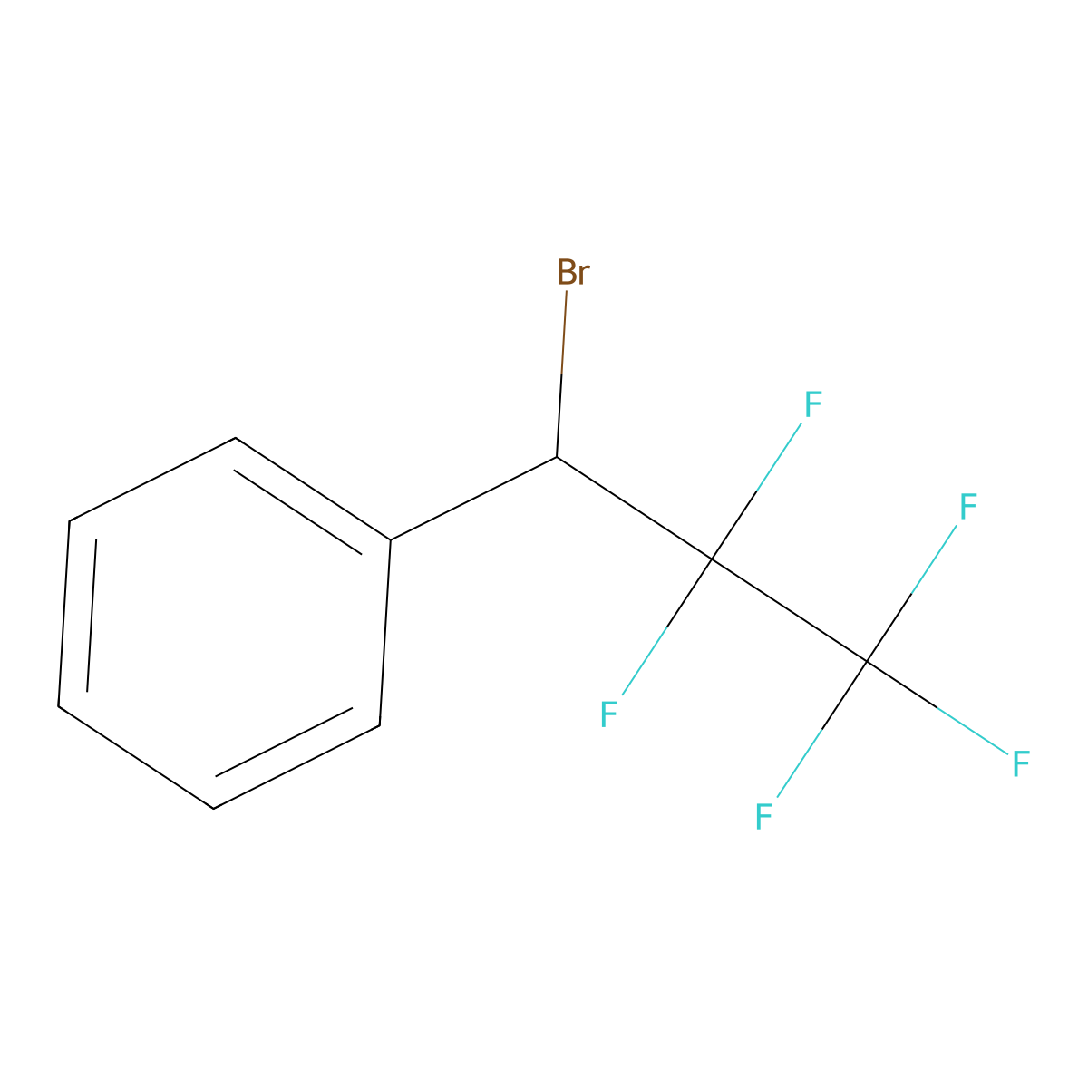 Benzene, (1-bromo-2,2,3,3,3-pentafluoropropyl)- molecular structure, CAS 394-51-4