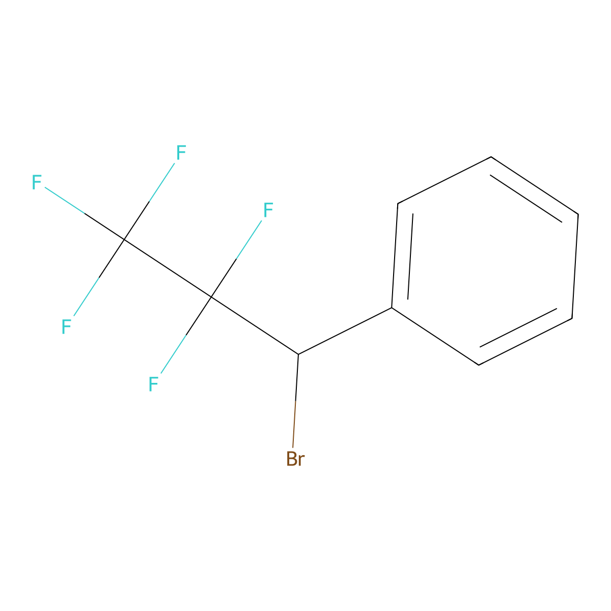 Benzene, (1-bromo-2,2,3,3,3-pentafluoropropyl)- molecular structure, CAS 394-51-4