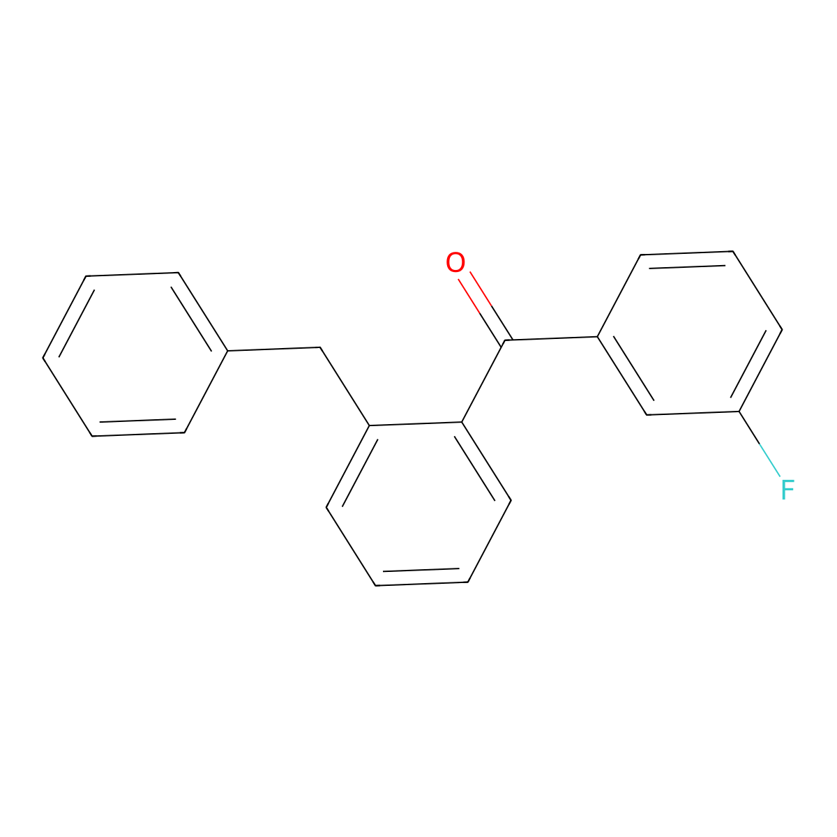 (2-Benzylphenyl)(3-fluorophenyl)methanone molecular structure, CAS 394-74-1
