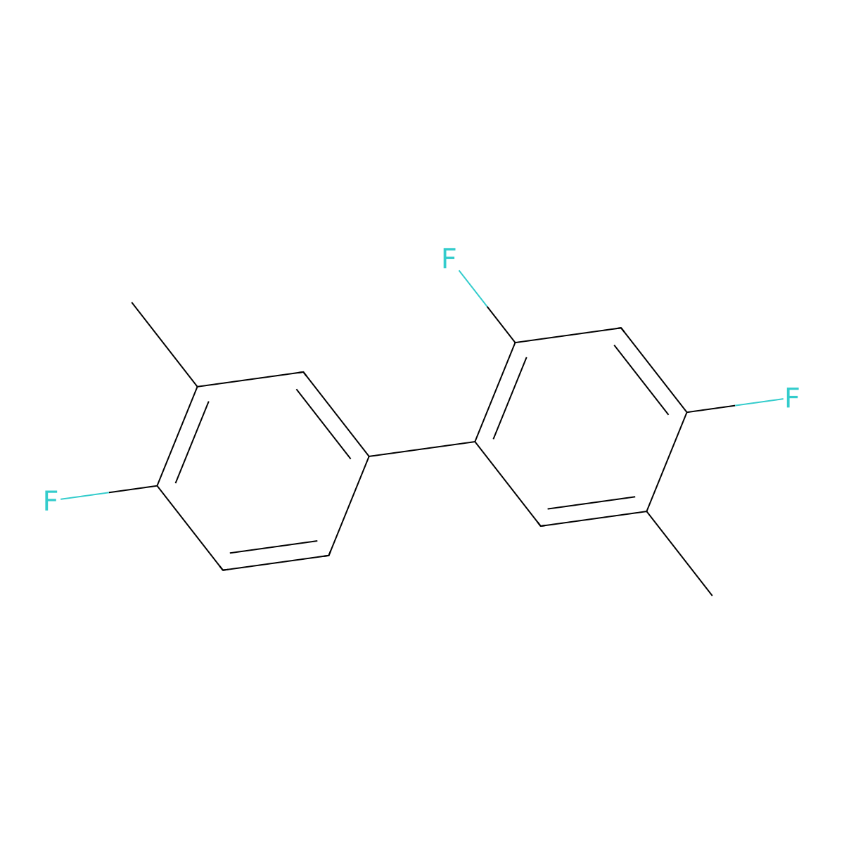 2,4,4'-Trifluoro-3',5-dimethyl-1,1'-biphenyl molecular structure, CAS 394-77-4