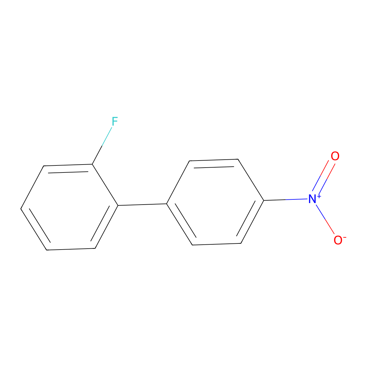 2-Fluoro-4'-nitro-1,1'-biphenyl molecular structure, CAS 394-89-8