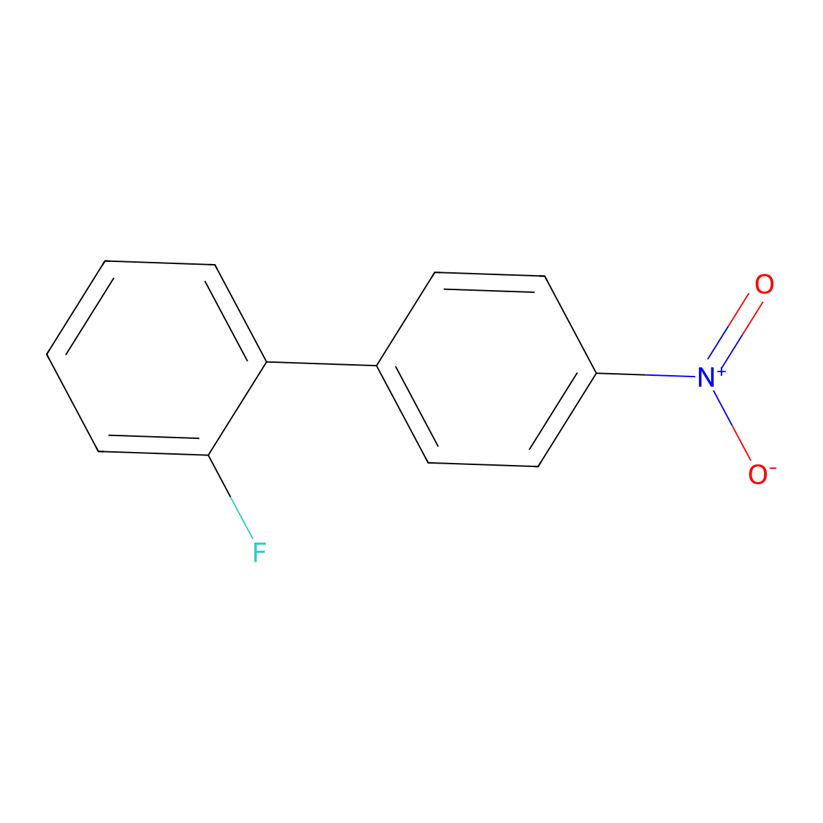 2-Fluoro-4'-nitro-1,1'-biphenyl molecular structure, CAS 394-89-8
