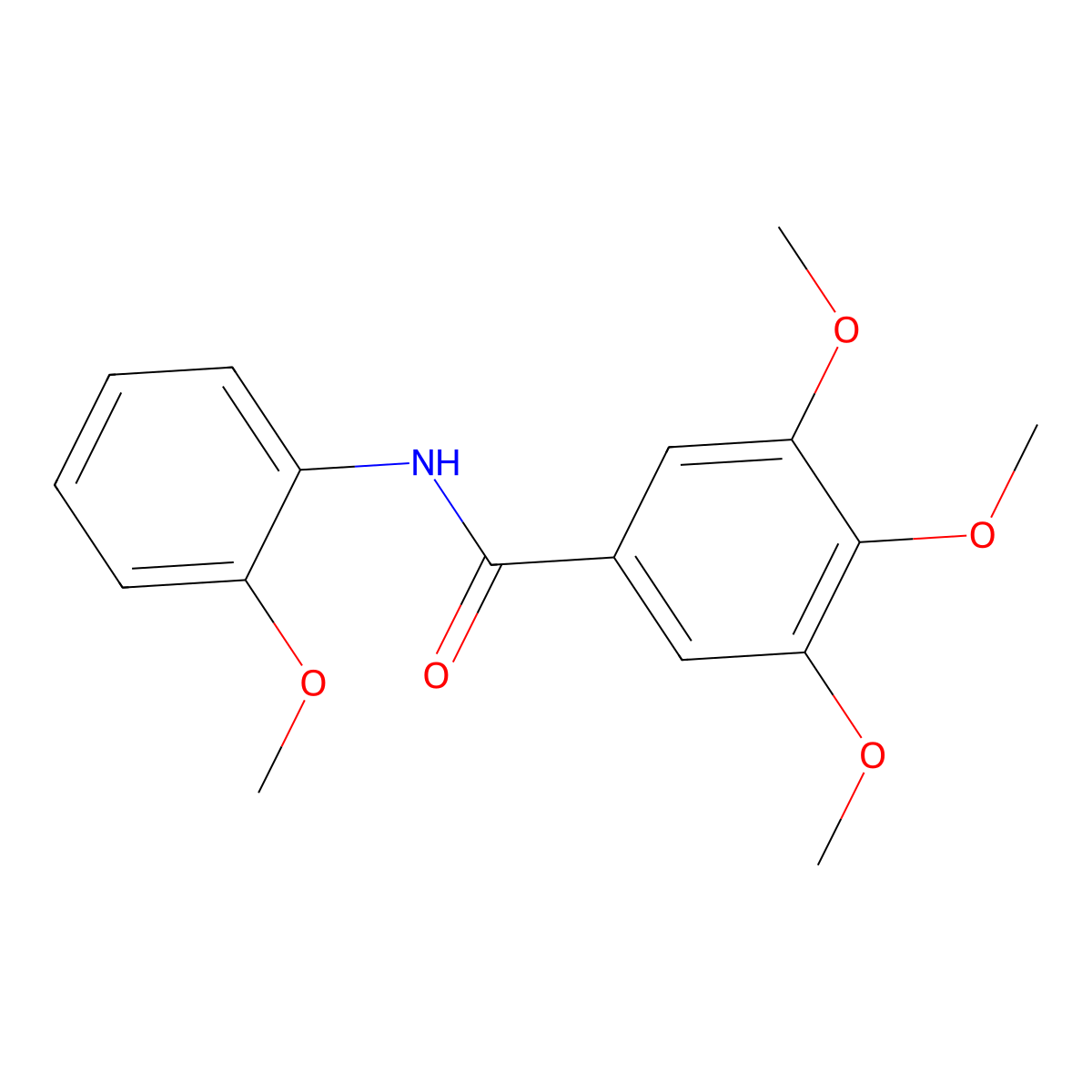 3,4,5-Trimethoxy-N-(2-methoxyphenyl)benzamide molecular structure, CAS 3940-77-0