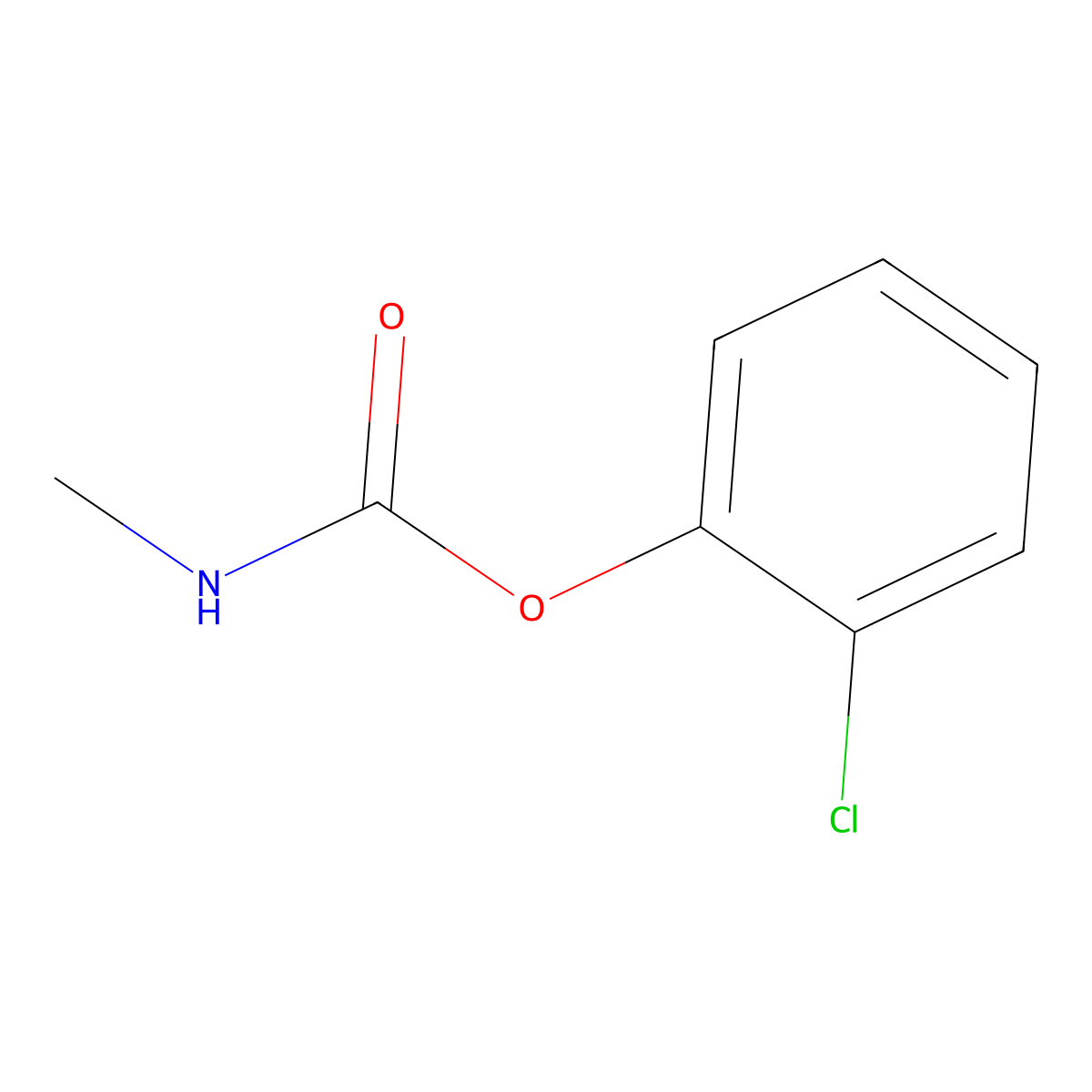 o-Chlorophenyl methylcarbamate molecular structure, CAS 3942-54-9