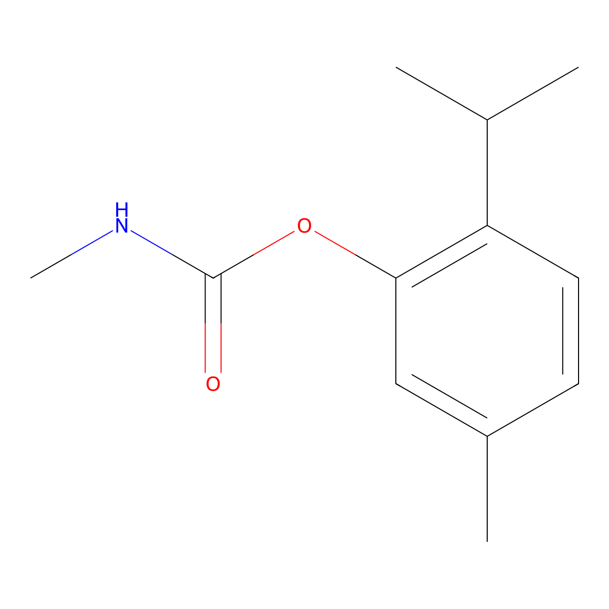 Carbamic acid, methyl-, thymyl ester molecular structure, CAS 3942-71-0