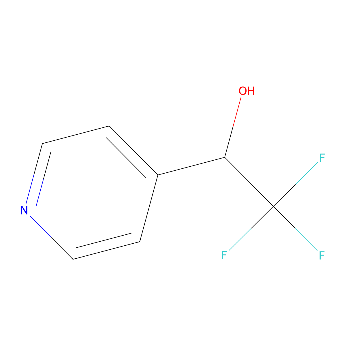 2,2,2-Trifluoro-1-(pyridin-4-yl)ethan-1-ol molecular structure, CAS 394203-58-8
