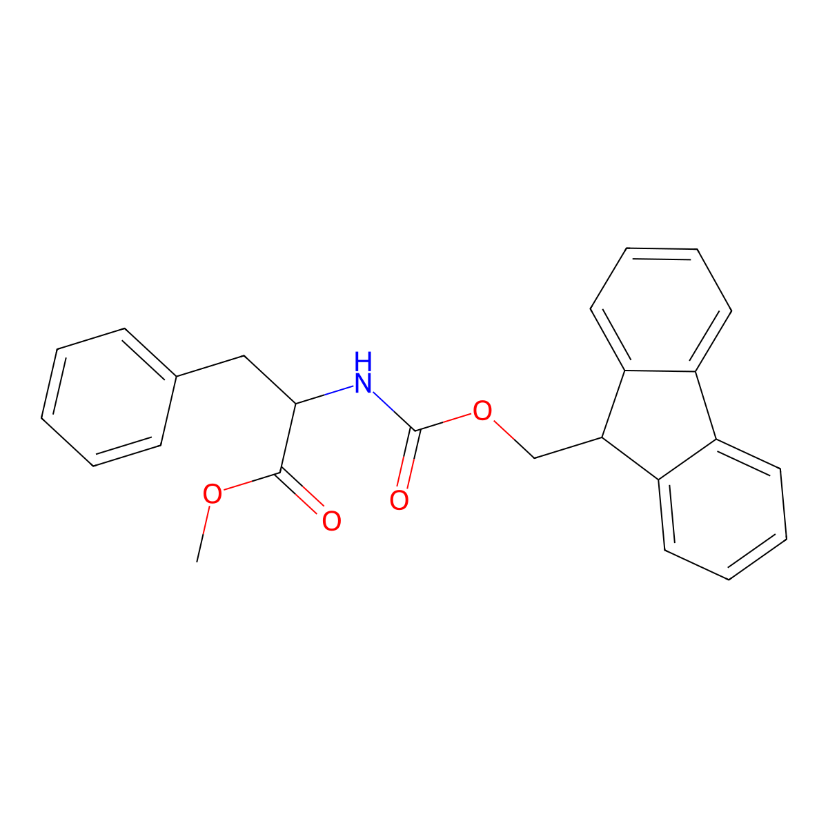 Fmoc-d-phenylalanine methyl ester molecular structure, CAS 394210-52-7