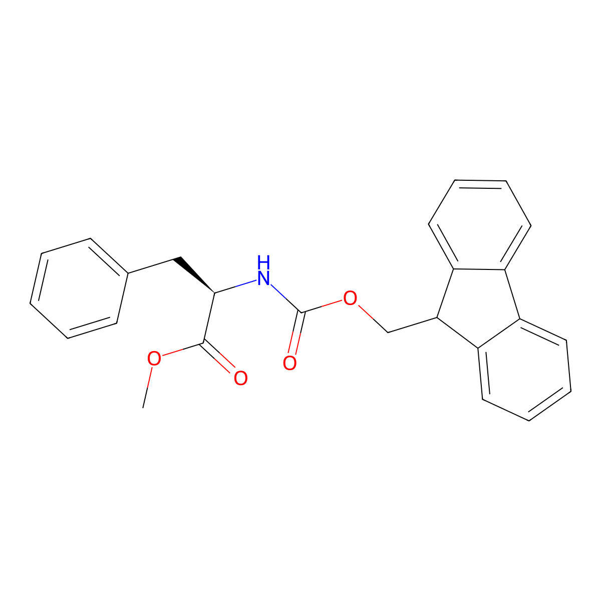 Fmoc-d-phenylalanine methyl ester molecular structure, CAS 394210-52-7