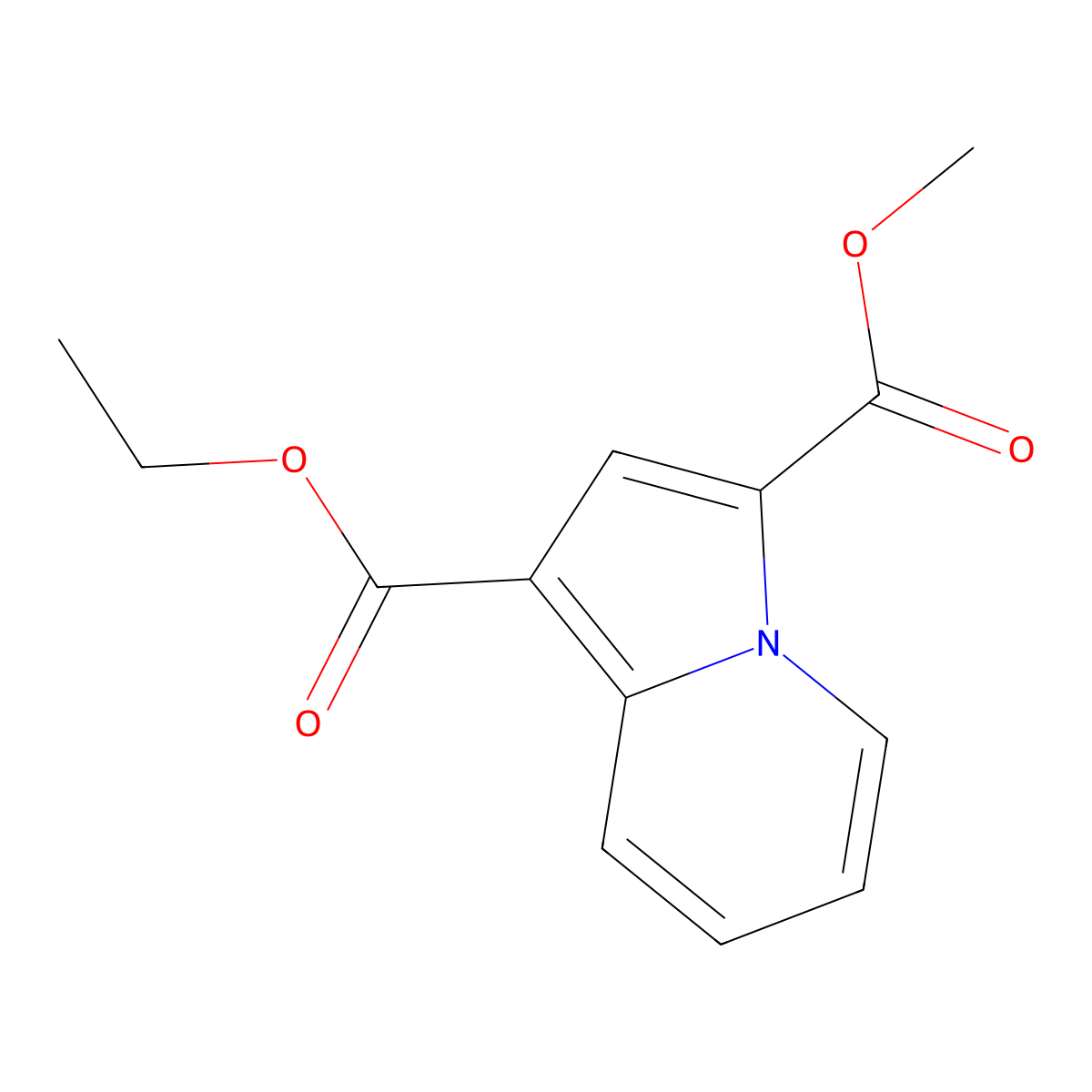 1-Ethyl 3-methyl indolizine-1,3-dicarboxylate molecular structure, CAS 394212-94-3