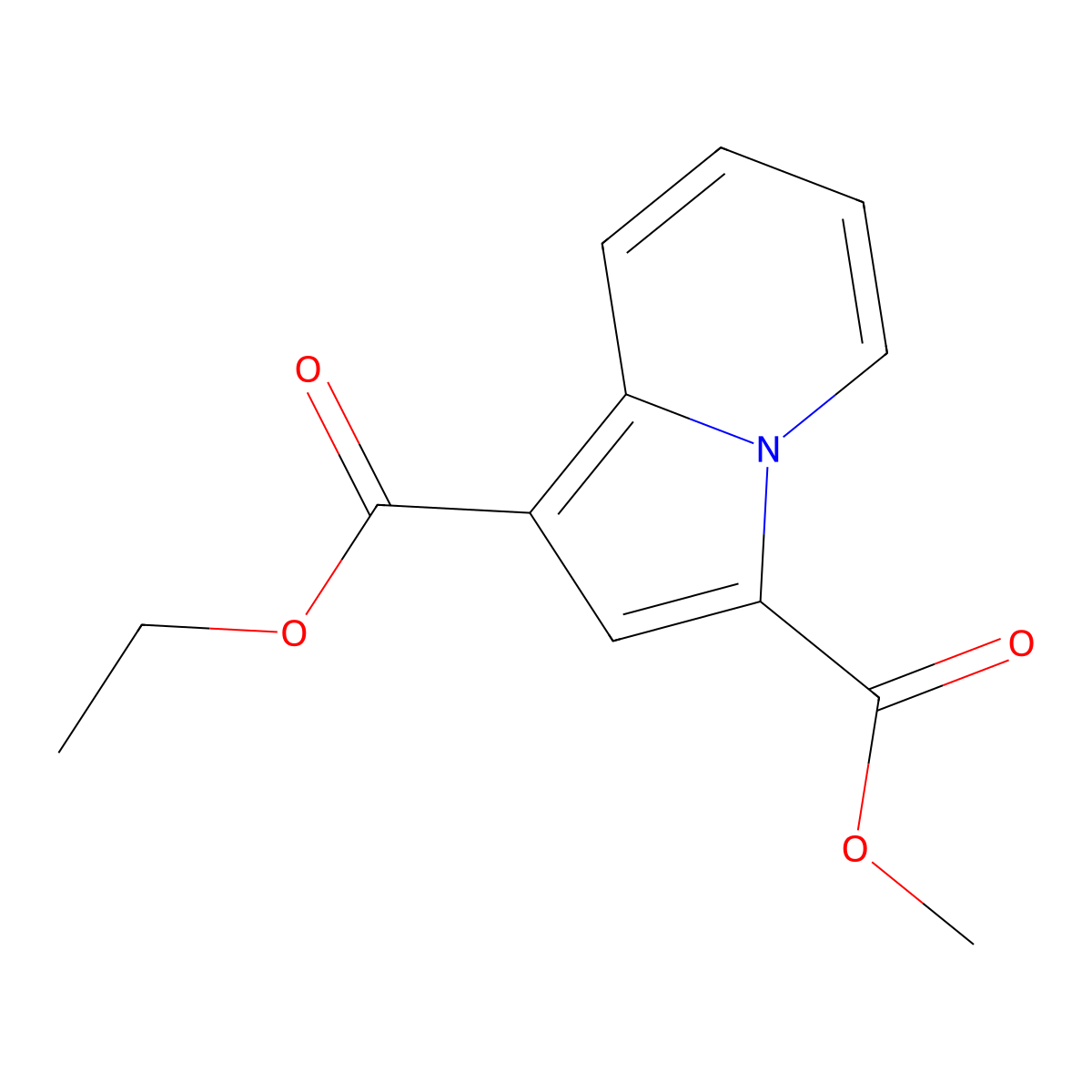 1-Ethyl 3-methyl indolizine-1,3-dicarboxylate molecular structure, CAS 394212-94-3