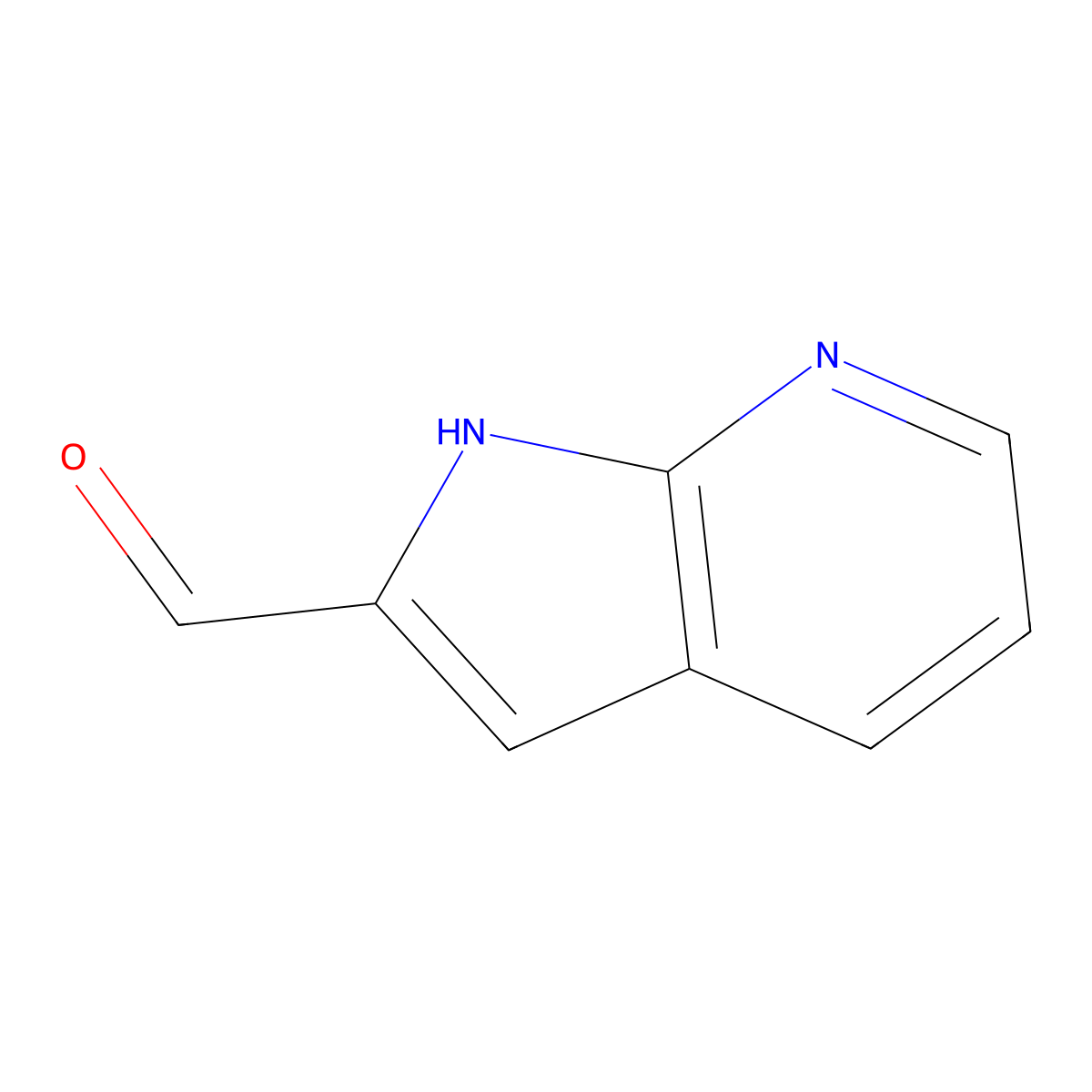 1H-Pyrrolo(2,3-b)pyridine-2-carbaldehyde molecular structure, CAS 394223-03-1