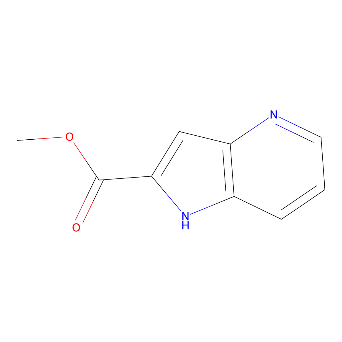 1H-Pyrrolo[3,2-b]pyridine-2-carboxylic acid, methyl ester molecular structure, CAS 394223-19-9