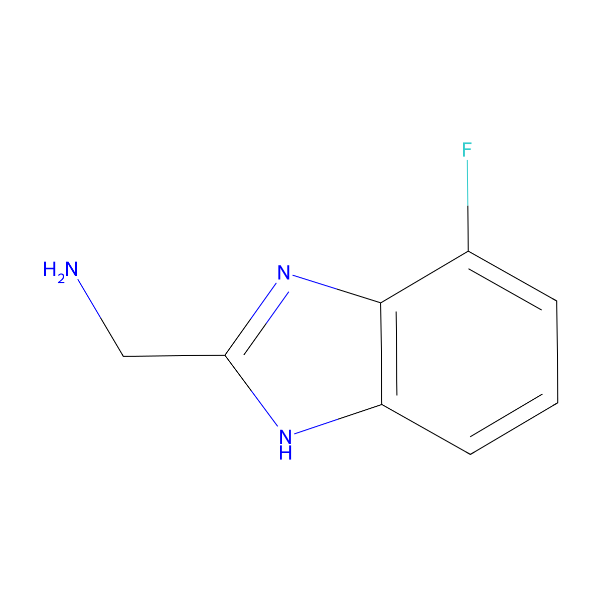 (4-Fluoro-1H-benzo[d]imidazol-2-yl)methanamine molecular structure, CAS 394223-23-5