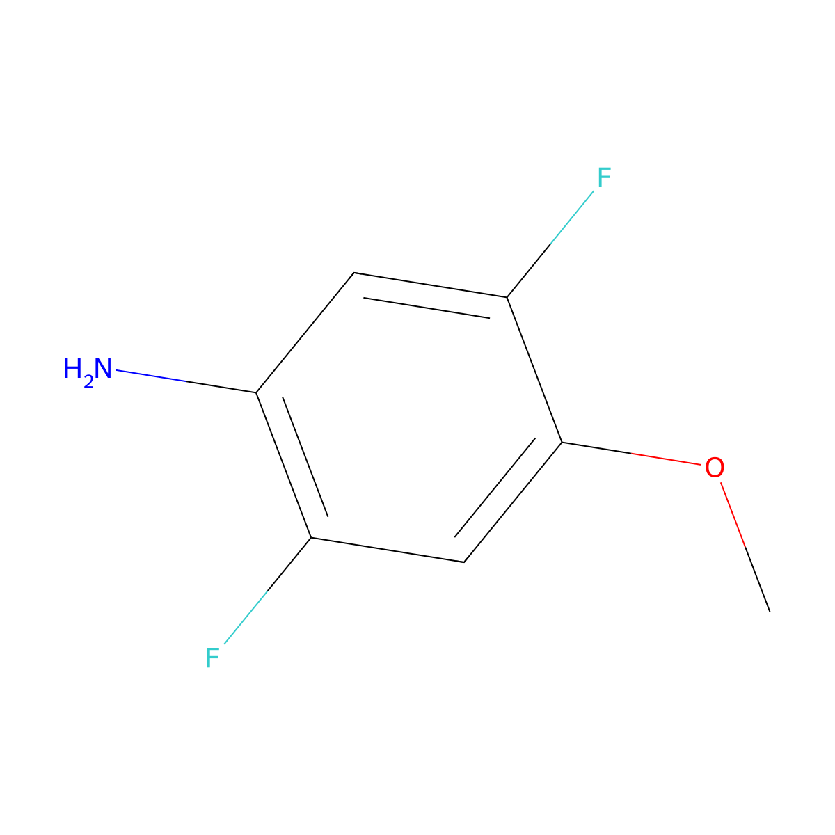 2,5-Difluoro-4-methoxyaniline molecular structure, CAS 394223-61-1