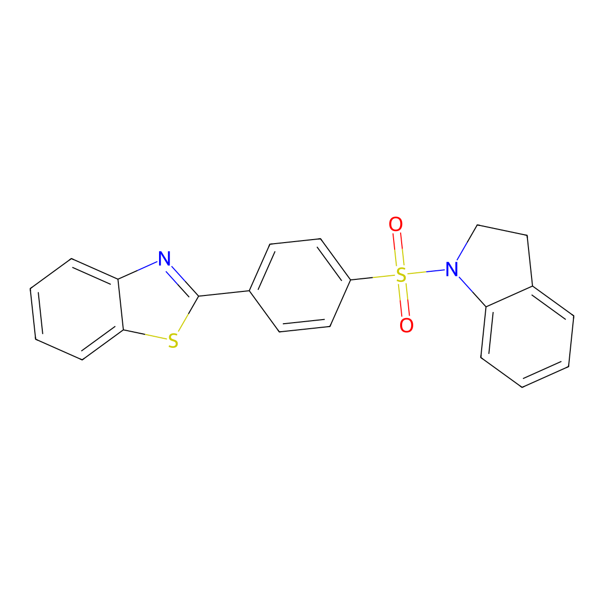 2-(4-(Indolin-1-ylsulfonyl)phenyl)benzo[d]thiazole molecular structure, CAS 394227-19-1
