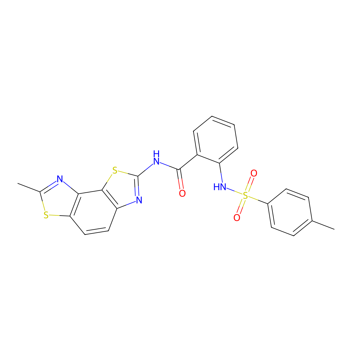 2-[(4-methylphenyl)sulfonylamino]-N-(7-methyl-[1,3]thiazolo[5,4-e][1,3]benzothiazol-2-yl)benzamide molecular structure, CAS 394227-53-3