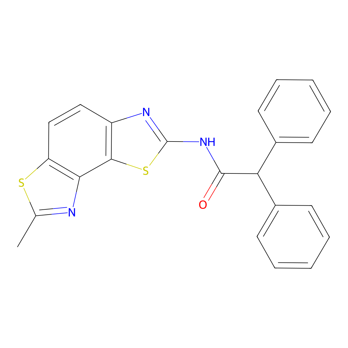 N-(7-methyl-[1,3]thiazolo[5,4-e][1,3]benzothiazol-2-yl)-2,2-diphenylacetamide molecular structure, CAS 394227-58-8