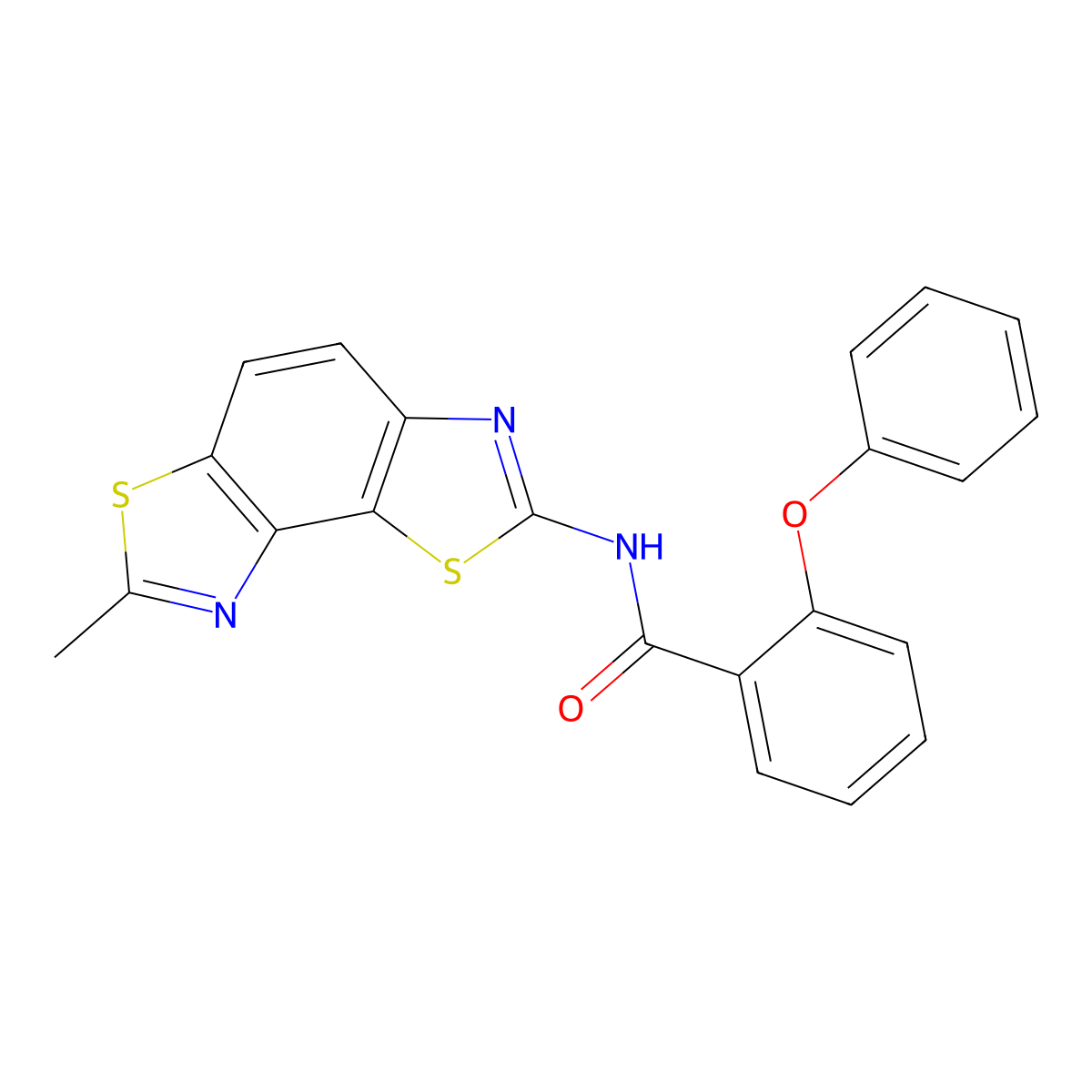 N-(7-methyl-[1,3]thiazolo[5,4-e][1,3]benzothiazol-2-yl)-2-phenoxybenzamide molecular structure, CAS 394227-70-4
