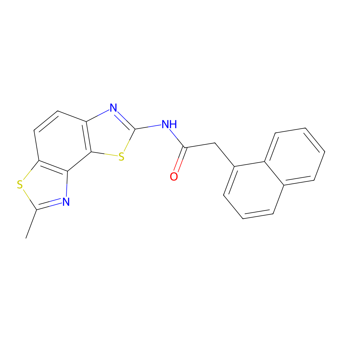 N-(7-methyl-[1,3]thiazolo[5,4-e][1,3]benzothiazol-2-yl)-2-naphthalen-1-ylacetamide molecular structure, CAS 394227-73-7
