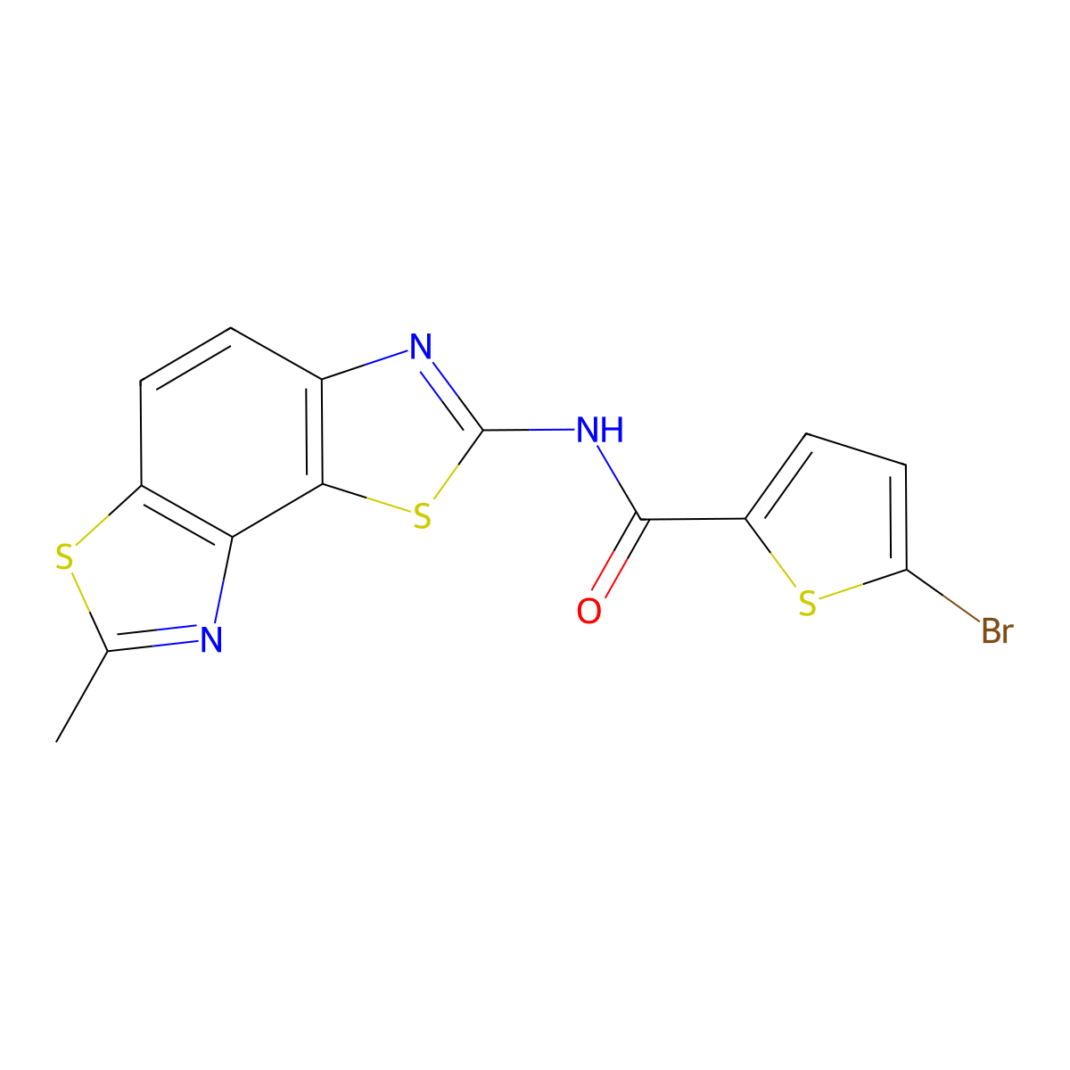 5-bromo-N-(7-methyl-[1,3]thiazolo[5,4-e][1,3]benzothiazol-2-yl)thiophene-2-carboxamide molecular structure, CAS 394227-78-2