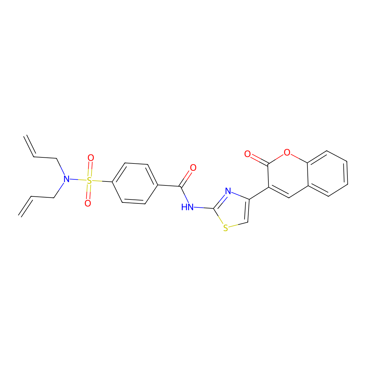 4-(N,N-diallylsulfamoyl)-N-(4-(2-oxo-2H-chromen-3-yl)thiazol-2-yl)benzamide molecular structure, CAS 394227-89-5