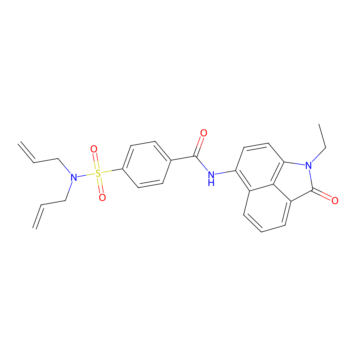 4-(N,N-diallylsulfamoyl)-N-(1-ethyl-2-oxo-1,2-dihydrobenzo[cd]indol-6-yl)benzamide molecular structure, CAS 394227-94-2