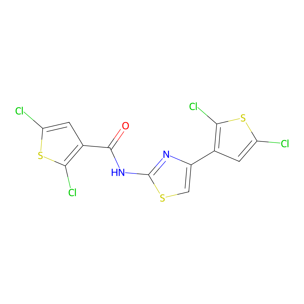 2,5-dichloro-N-[4-(2,5-dichlorothiophen-3-yl)-1,3-thiazol-2-yl]thiophene-3-carboxamide molecular structure, CAS 394228-04-7