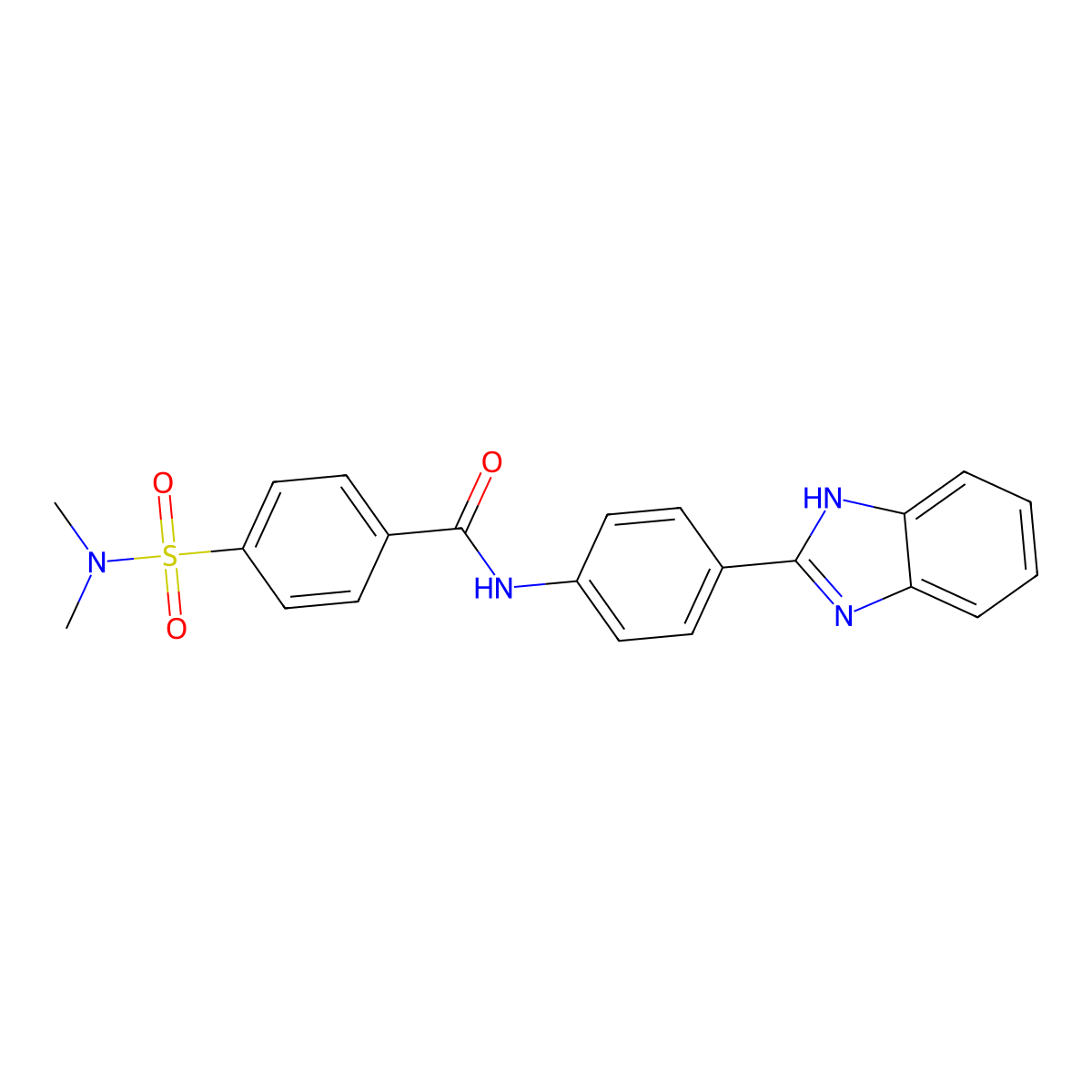 N-(4-(1H-benzo[d]imidazol-2-yl)phenyl)-4-(N,N-dimethylsulfamoyl)benzamide molecular structure, CAS 394229-32-4