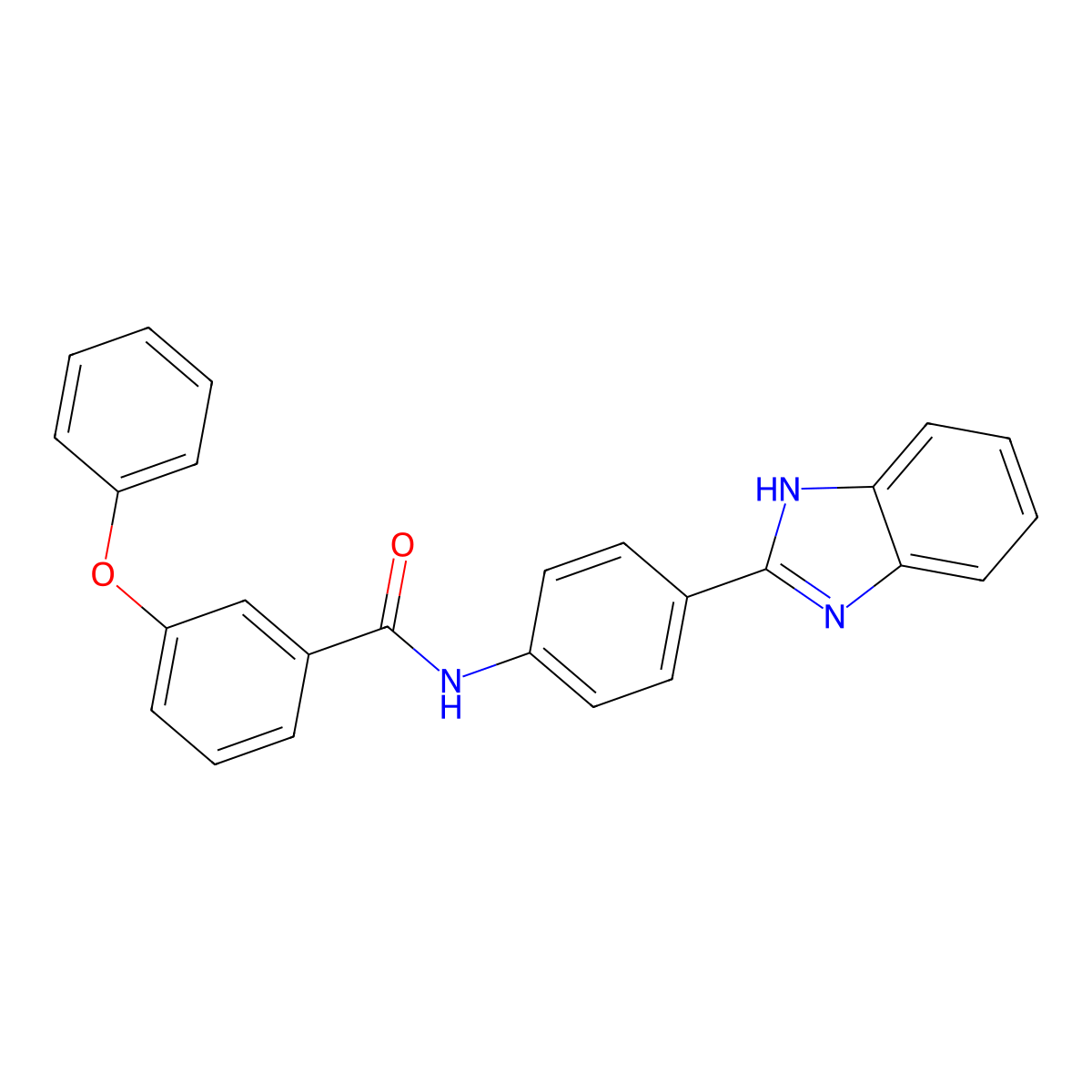 N-(4-(1H-benzo[d]imidazol-2-yl)phenyl)-3-phenoxybenzamide molecular structure, CAS 394229-35-7