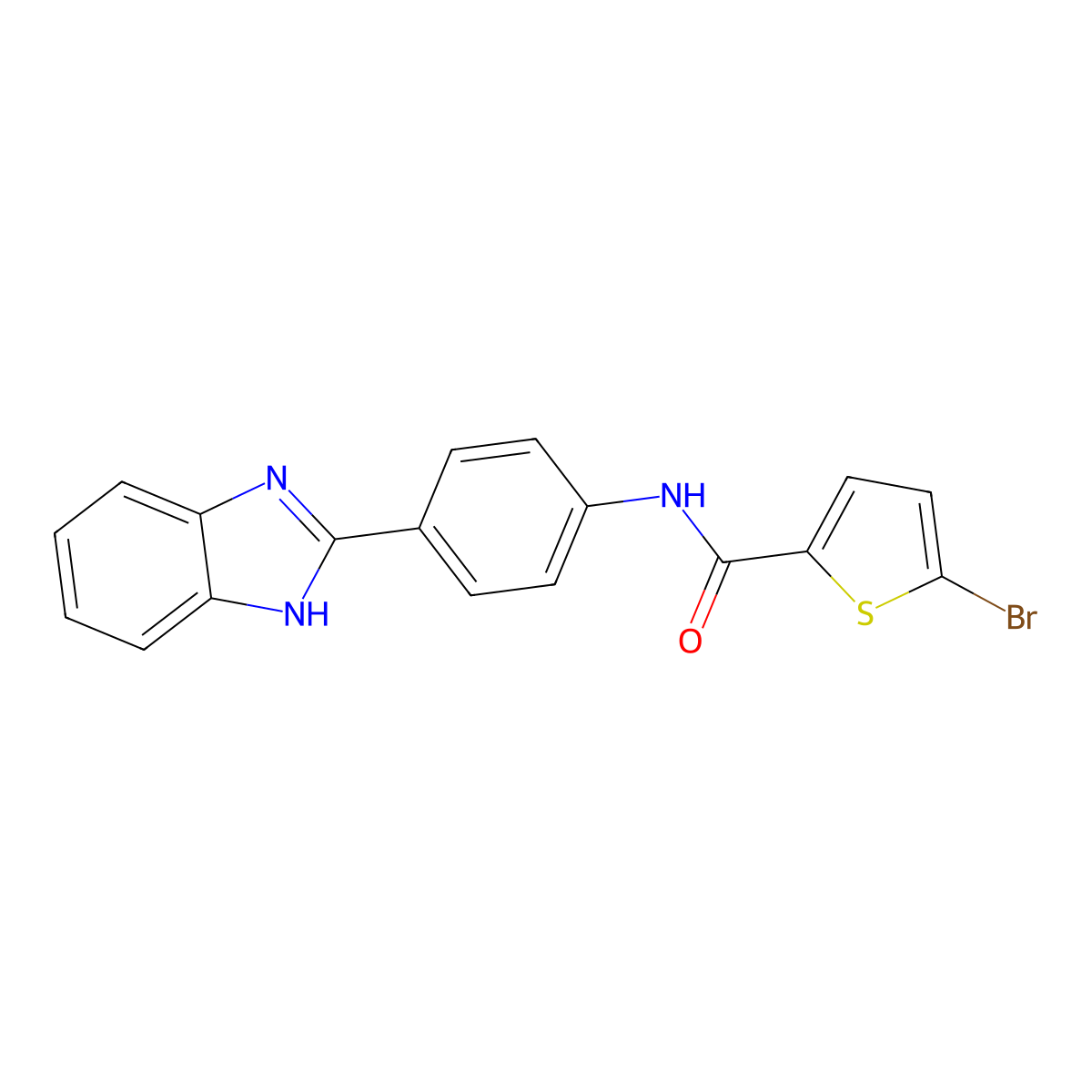 N-(4-(1H-benzo[d]imidazol-2-yl)phenyl)-5-bromothiophene-2-carboxamide molecular structure, CAS 394229-47-1