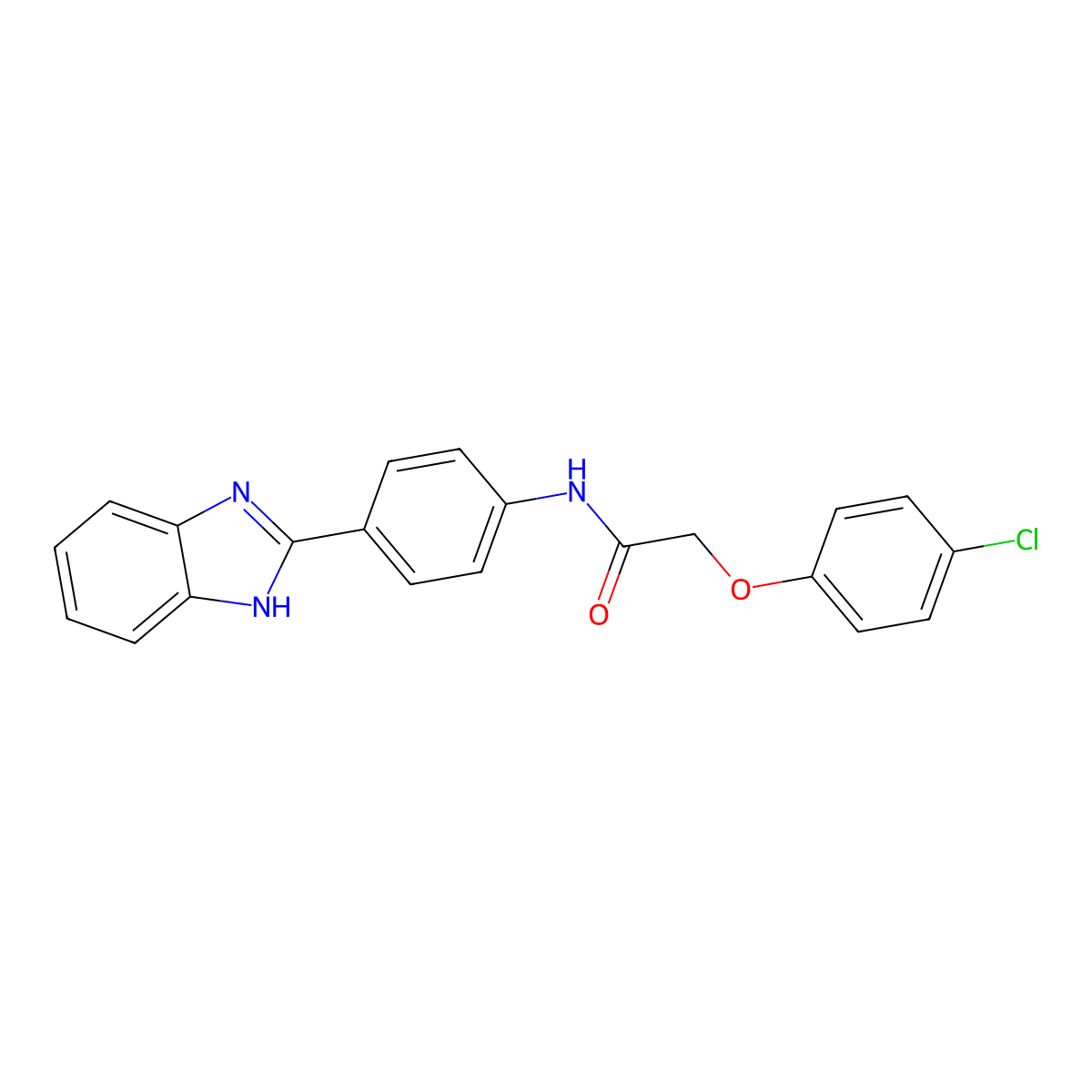 N-[4-(1H-benzimidazol-2-yl)phenyl]-2-(4-chlorophenoxy)acetamide molecular structure, CAS 394229-53-9