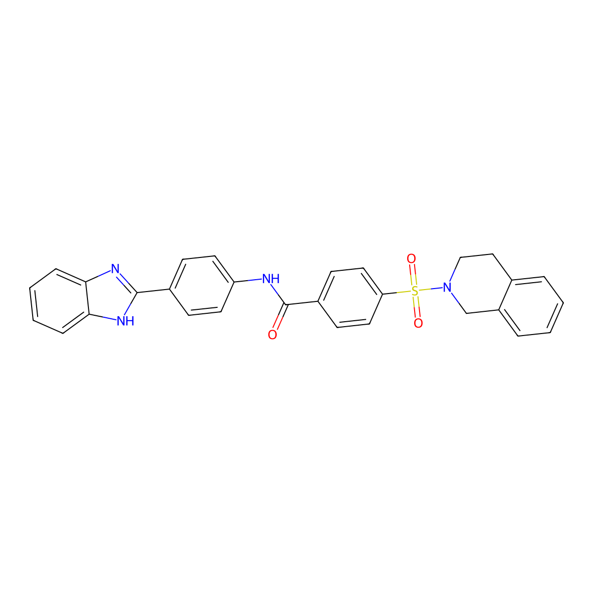 N-(4-(1H-benzo[d]imidazol-2-yl)phenyl)-4-((3,4-dihydroisoquinolin-2(1H)-yl)sulfonyl)benzamide molecular structure, CAS 394229-65-3