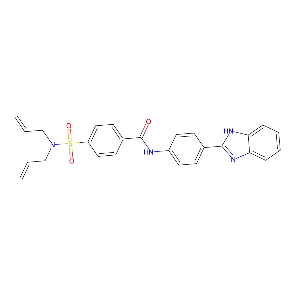 N-(4-(1H-benzo[d]imidazol-2-yl)phenyl)-4-(N,N-diallylsulfamoyl)benzamide molecular structure, CAS 394229-68-6