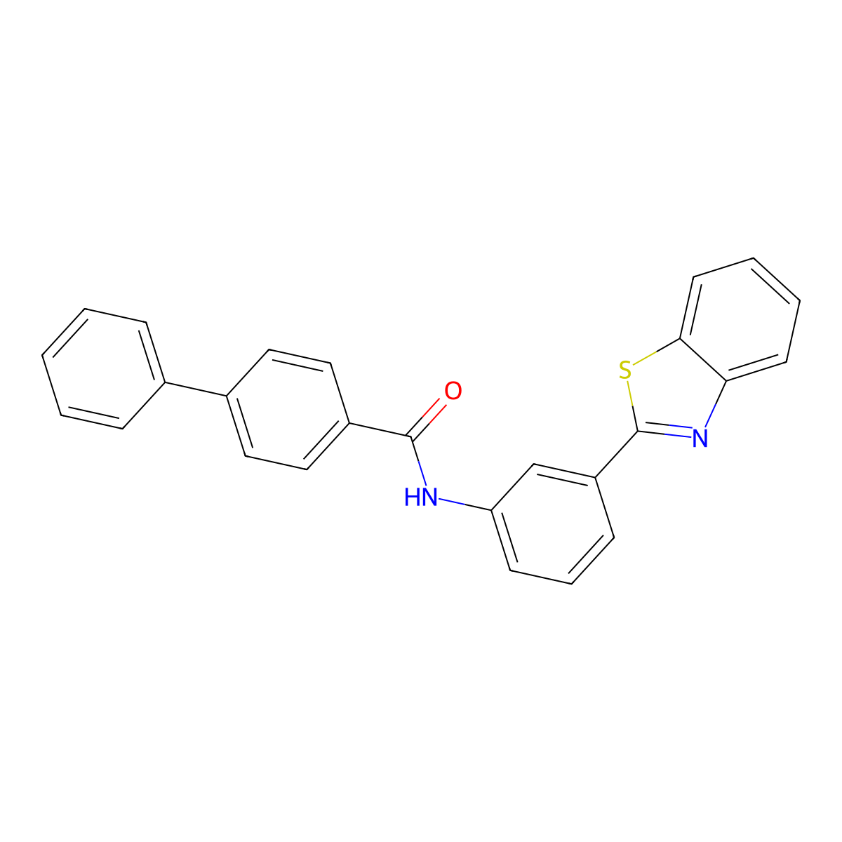 N-(3-(benzo[d]thiazol-2-yl)phenyl)-[1,1'-biphenyl]-4-carboxamide molecular structure, CAS 394229-81-3