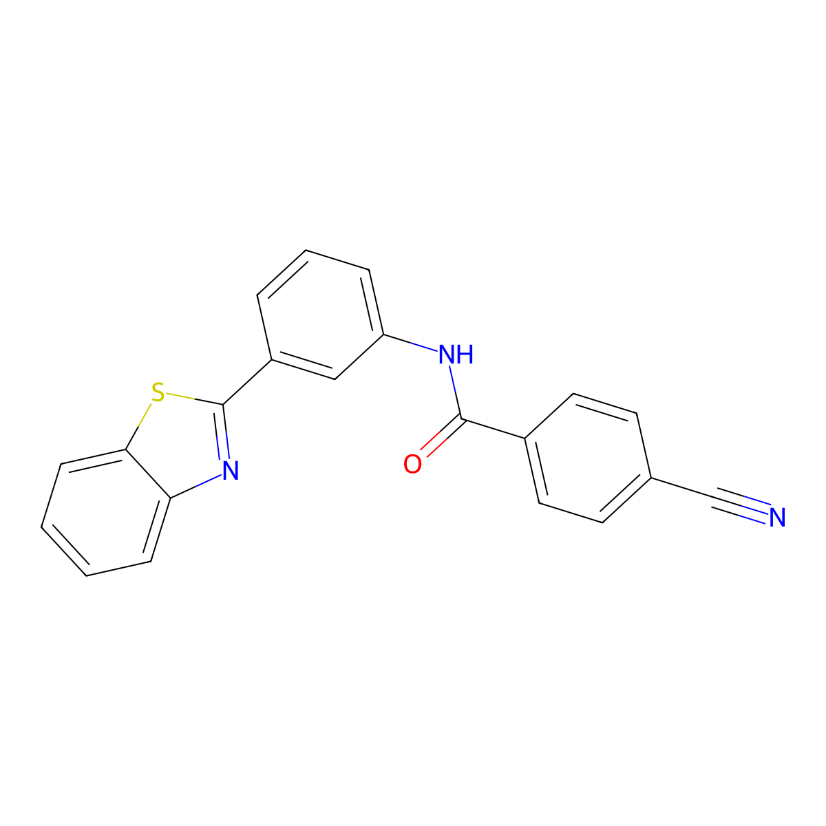 N-[3-(1,3-benzothiazol-2-yl)phenyl]-4-cyanobenzamide molecular structure, CAS 394229-88-0