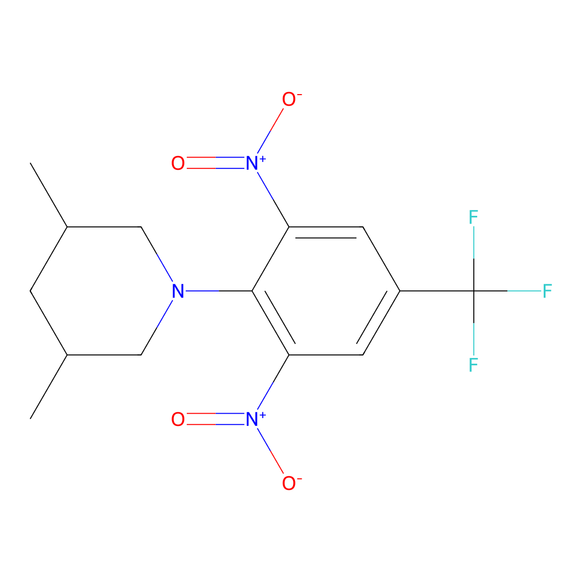 1-[2,6-Dinitro-4-(trifluoromethyl)phenyl]-3,5-dimethylpiperidine molecular structure, CAS 394230-44-5