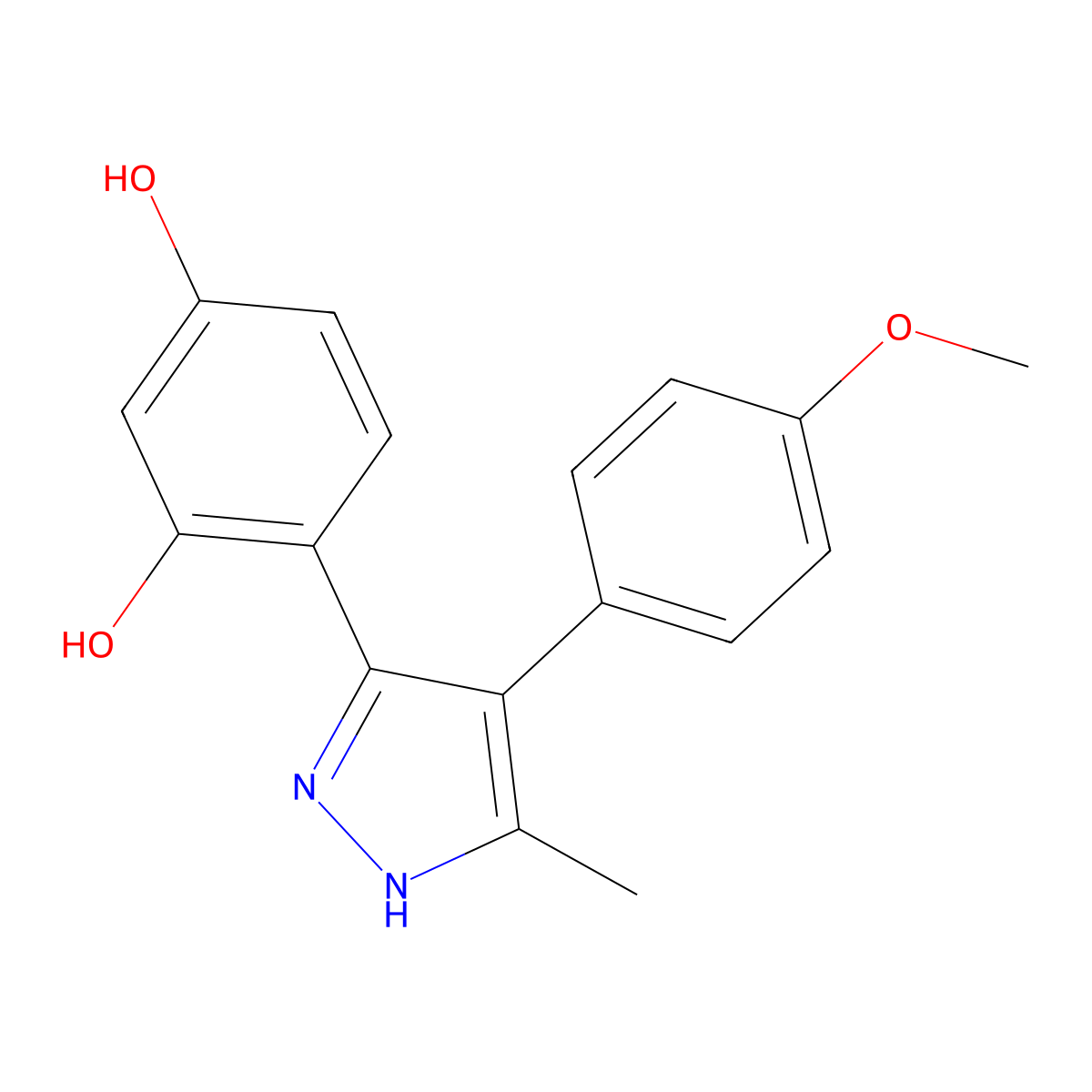 3-(2,4-Dihydroxyphenyl)-4-(4-methoxyphenyl)-5-methyl-1H-pyrazole molecular structure, CAS 394237-61-7