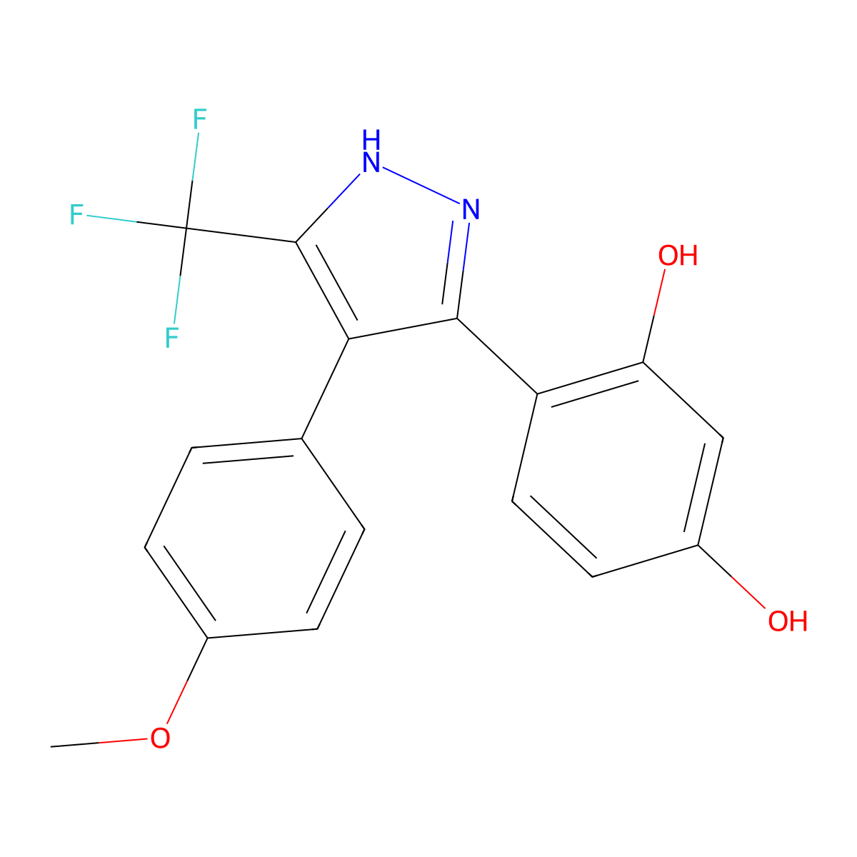 4-[4-(4-methoxyphenyl)-5-(trifluoromethyl)-1H-pyrazol-3-yl]benzene-1,3-diol molecular structure, CAS 394237-70-8