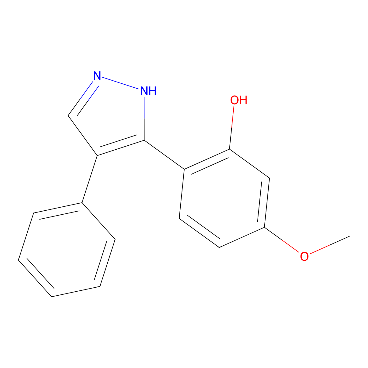 5-Methoxy-2-(4-phenyl-1H-pyrazol-3-YL)phenol molecular structure, CAS 394237-78-6