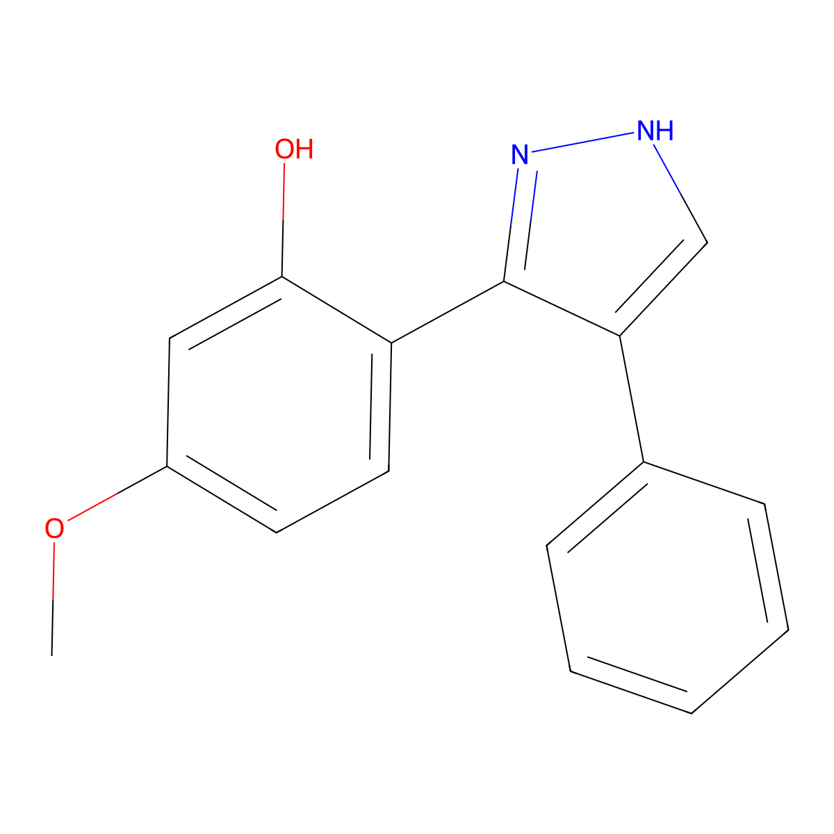 5-Methoxy-2-(4-phenyl-1H-pyrazol-3-YL)phenol molecular structure, CAS 394237-78-6