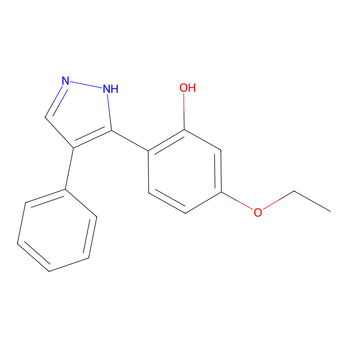5-Ethoxy-2-(4-phenyl-1H-pyrazol-3-YL)phenol molecular structure, CAS 394237-81-1