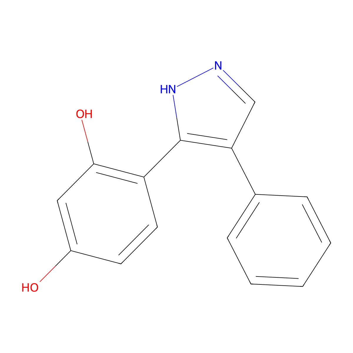 4-(4-Phenyl-1H-pyrazol-3-YL)-1,3-benzenediol molecular structure, CAS 394237-94-6